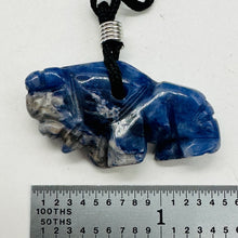Load image into Gallery viewer, Sodalite Stone Rhinoceros Pendant Necklace| 3/4' Long | Blue, White | 1 Pendant|