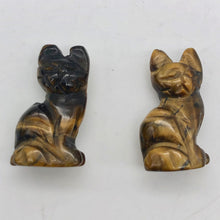 Load image into Gallery viewer, Adorable! 2 Tiger's Eye Sitting Carved Cat Beads | 21x12x10mm | Golden Brown