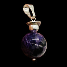 Load image into Gallery viewer, Charoite Sterling Silver Pendant | Purple, White | 1 3/4" Long |