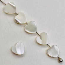 Load image into Gallery viewer, Mother of Pearl Baby Heart Beads | 7x7x2mm | White | 6 Beads |