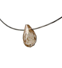 Load image into Gallery viewer, Natural Champagne Zircon Faceted Briolette Bead 6939