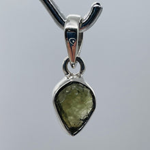 Load image into Gallery viewer, Moldavite 7.08ct Sterling Silver Heart Pendant | 3/4" Long | Green | 1 Pendant |