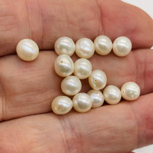 Load image into Gallery viewer, 6.5 x 7mm Cream White FW Pearl 8 inch Strand 001304HS
