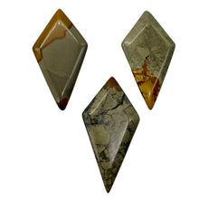 Load image into Gallery viewer, Owyhee Jasper Kite Briolette Pendant Beads | 43x23x4mm | Brown Gray | 3 Beads |