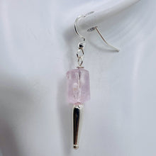 Load image into Gallery viewer, Kunzite Crystals Sterling Silver Dangle Earrings | 2 1/2" Long | Pink | 1 Pair |