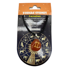 Load image into Gallery viewer, Zodiac Gemini Carnelian Stone Oval Pendant | 1 1/2" Long | Orange | 1 Pendant |