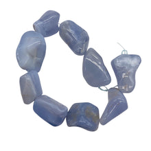 Load image into Gallery viewer, Chalcedony 8" Strand Nugget Beads | 29x21x18-21x14x14mm | Blue | 9 Beads |