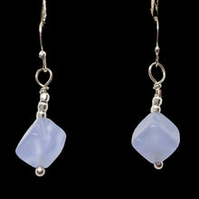 Load image into Gallery viewer, Blue Chalcedony Cubes and Sterling Silver Earrings 309231A