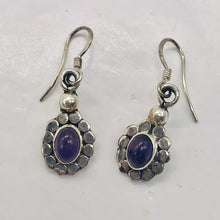 Load image into Gallery viewer, Amethyst Sterling Silver Drop Earrings | 1" Long | Purple | 1 Pair |