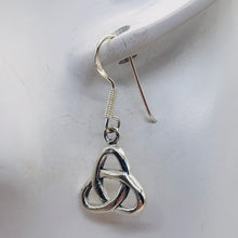 Load image into Gallery viewer, Celtic Sterling Silver Triquetra or Trinity Knot Earrings | 1" Long |