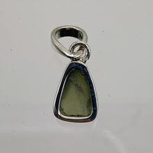 Load image into Gallery viewer, Moldavite 8.31ct Sterling Silver Triangle Pendant | 3/4" Long |Green| 1 Pendant|