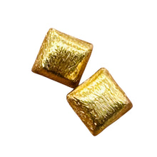 Load image into Gallery viewer, 1 Designer Brushed 22K Vermeil Puffed 8x8mm Square Bead 10342