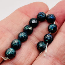 Load image into Gallery viewer, Faceted Fresh Water Pearl Round Parcel | 7mm | Iridescent Blue | 10 Pearls |
