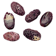 Load image into Gallery viewer, Purple Spine Oyster Shell Oval | 16x10x6 | Purple Orange | 6 Bead(s)
