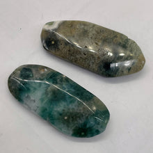 Load image into Gallery viewer, Ocean Jasper Old Stock Long Oval Beads| 45x22x6 to38x20x7mm| Blue, Gray| 2 Beads