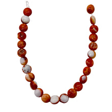 Load image into Gallery viewer, Spiny Oyster Flat Round Half Strand Beads | 8x4mm | Orange White | 25 Beads |