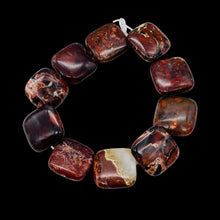 Load image into Gallery viewer, Red Brecciated Jasper Square Coin Bead Strand 109569