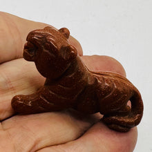 Load image into Gallery viewer, Snarling Tiger Goldstone Carved Figurine | 1 Statue | | 2 x 1 1/4 | Red