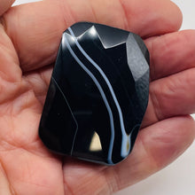 Load image into Gallery viewer, Onyx Flat Faceted Rectangular Pendant Bead | 50x48x14mm | Black White | 1 Bead |