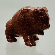 Load image into Gallery viewer, Goldstone Carved Buffalo Statue | 1 Figurine |