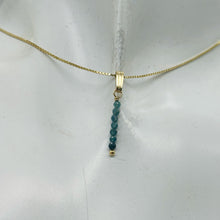 Load image into Gallery viewer, Sapphire AAA Faceted Bead Yellow Gold Pendant | Blue, Dark Blue | 1" Long|