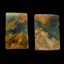 Load image into Gallery viewer, Jade Flowering Flat Rectangle Beads| 31x20x6mm | Pinkish brown green | 2 Beads|