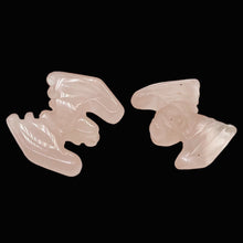 Load image into Gallery viewer, 2 Hand Carved Natural Rose Quartz Bat Beads | 21x16x5mm | Pink