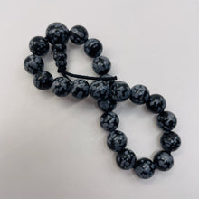 Load image into Gallery viewer, Snow Flake Obsidian 7&quot; Strung Strand Round | 8mm | Black White | 21 Beads
