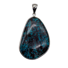 Load image into Gallery viewer, Chrysocolla Sterling Silver Oval Pendant | 2 3/8" Long | Blue | 1 Pendant |