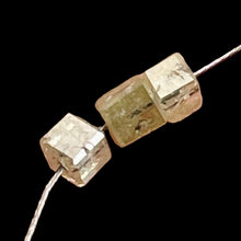 Load image into Gallery viewer, 0.58cts of 3 Natural Canary Diamond 2x2x2mm Cube Beads 8851AJ2