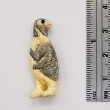 Load image into Gallery viewer, Etched Carved Penguin Pendant Bead | 33x13x6mm | White Black | 1 Bead |