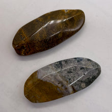 Load image into Gallery viewer, Ocean Jasper Old Stock Long Oval Beads| 45x22x6 to38x20x7mm|Brown, Gray|2 Beads|