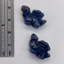 Load image into Gallery viewer, 2 Sodalite Dinosaur Stegosaurus Animal Beads | 21x11x8mm | Blue White