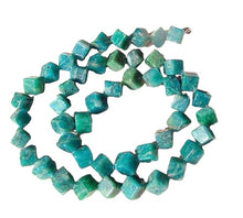 Load image into Gallery viewer, 10 Natural Russian Amazonite Diagonal Cube Beads 7396