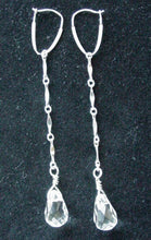 Load image into Gallery viewer, Sparkling Quartz Solid Sterling Silver Earrings | 2.75" long |