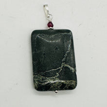 Load image into Gallery viewer, Tsunami Stone and Garnet14K Gold Filled Pendant | 35x25x7.5mm | Green, Red |