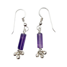 Load image into Gallery viewer, Enchanting Amethyst & Sterling Silver Earrings!|4x4x12mm Amethyst| 1 1/2" Long|