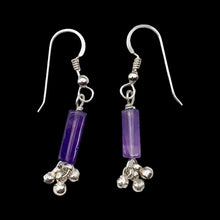 Load image into Gallery viewer, Enchanting Amethyst & Sterling Silver Earrings!|4x4x12mm Amethyst| 1 1/2" Long|