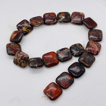 Load image into Gallery viewer, Red Brecciated Jasper Square Coin Bead Strand 109569
