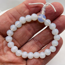 Load image into Gallery viewer, Opalite (Opalized Glass) 8mm Beads | 6 to 7 Inch | White Opalescent | 21 Beads |