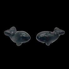 Load image into Gallery viewer, Carved Sea Animals 2 Obsidian Whale Beads | 21x12x10mm | Black