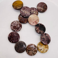 Load image into Gallery viewer, Exotic Tiger Jasper Disc Pendant Semi Precious Stone 13 Bead Strand| 30x5mm |