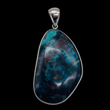 Load image into Gallery viewer, Chrysocolla Sterling Silver Oval Pendant| 2 1/2" Long | Blue, Green | 1 Pendant|