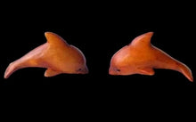 Load image into Gallery viewer, Swimmin' Carved & Signed Boxwood Dolphin Ojime/Netsuke Bead | 33x14x14mm | Brown