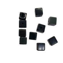 Load image into Gallery viewer, Black Obsidian with Some Rainbow Cube Beads | 8x8mm| 10 Beads |