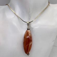 Load image into Gallery viewer, Carnelian Marquise Pendant | 2 1/4" Long | 40x16mm (Carnelian) | Orange |