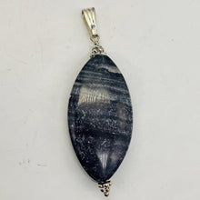 Load image into Gallery viewer, Mookaite Striped Sterling Silver Marquise Pendant | 2 1/4" Long | Purplish Gray|