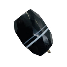 Load image into Gallery viewer, Onyx Flat Faceted Rectangular Pendant Bead | 50x48x14mm | Black White |