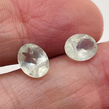 Load image into Gallery viewer, Prehnite Faceted Oval Cabochons | 8x7x4mm | Pale Green | 2 Cabs |