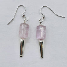 Load image into Gallery viewer, Kunzite Crystals Sterling Silver Dangle Earrings | 2 1/2" Long | Pink | 1 Pair |